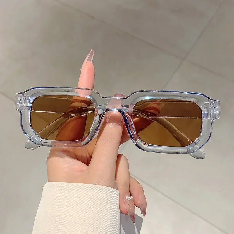 Lunettes de Soleil Vintage Homme – Monture Rectangulaire Rétro & Élégante