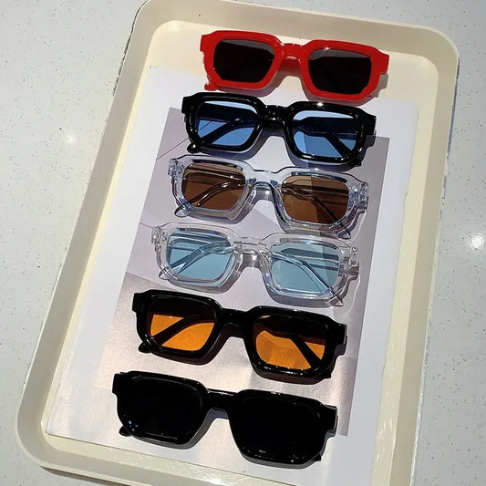 Lunettes de Soleil Vintage Homme – Monture Rectangulaire Rétro & Élégante